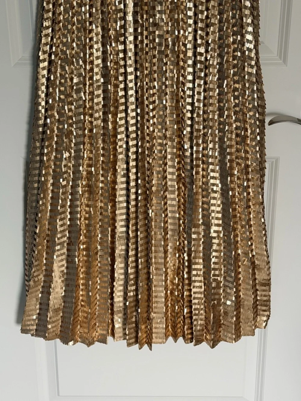 Maeve by Anthropologie Gold Natalia Sequined Midi Skirt Size 2 54474